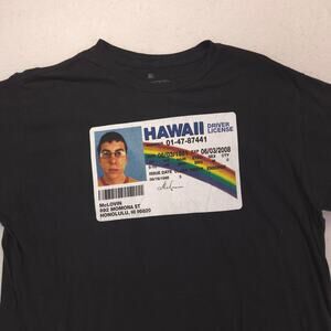 Superbad McLovin Crew Neck Short Sleeve Graphic T Shirt Mens Size XL Black 16225